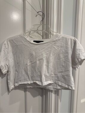 White Fox Boutique White Cropped Crew Tee